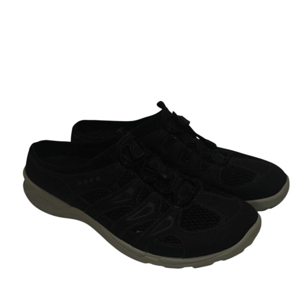 Black and Gray outdoor mules by ecco sz 39/8.5